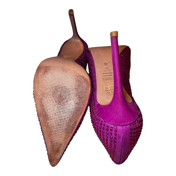 💜 Schutz Lou Crystal Nubuck Suede Pumps | Size 8.5 - Excellent Condition 💎 - Picture 5 of 6